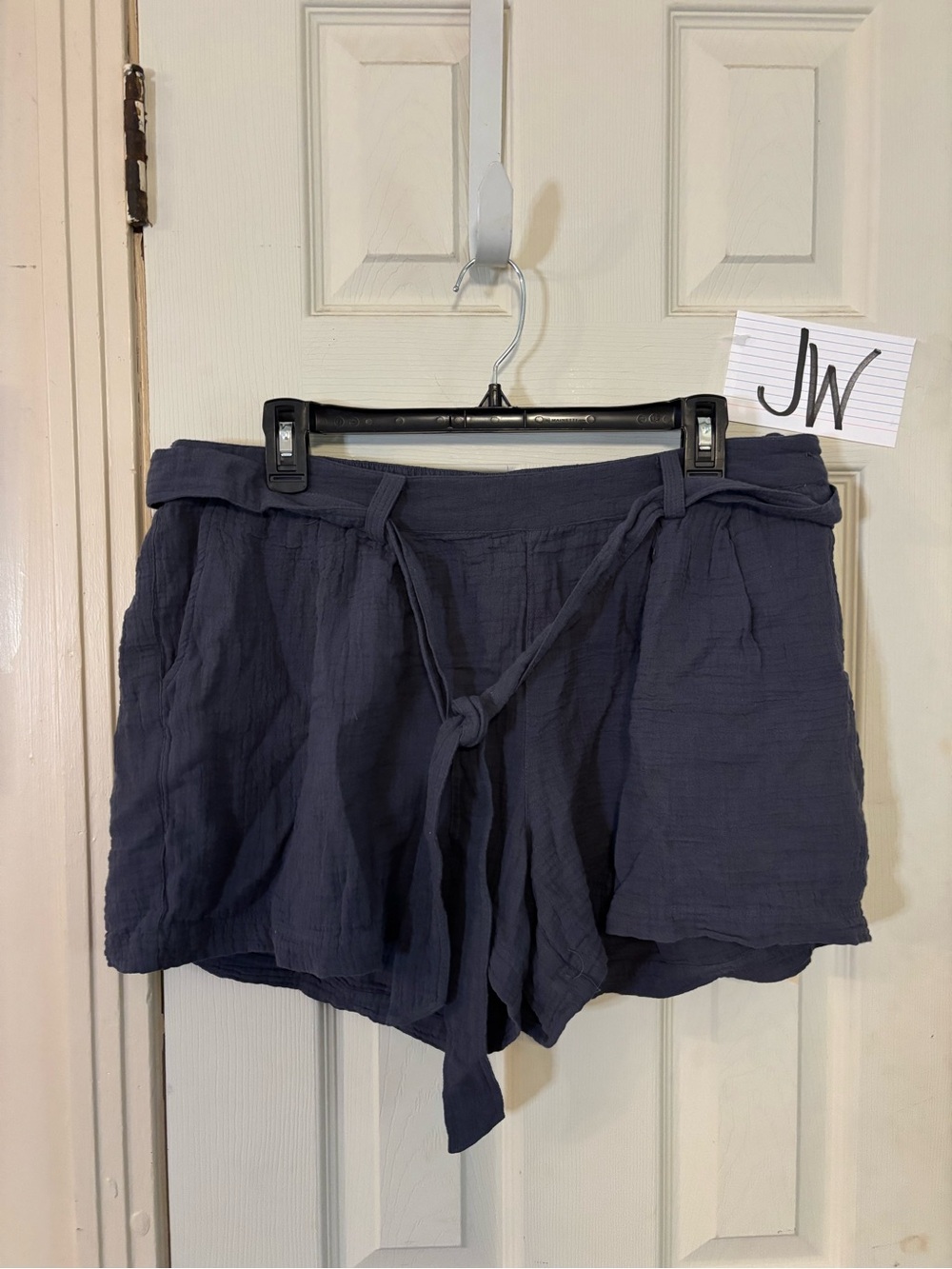 Maurices Navy High-Waist Tie-Front Shorts
